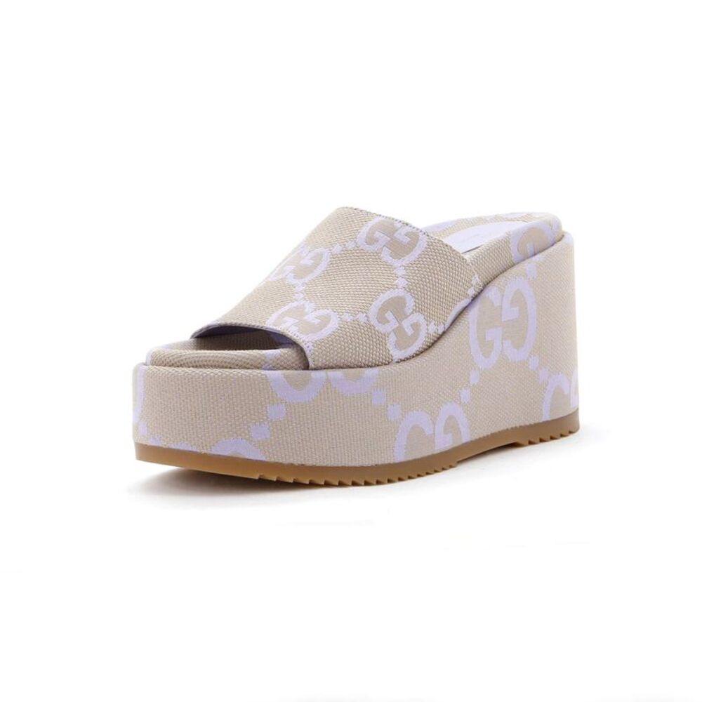 Gucci Women's Beige Platform Slides